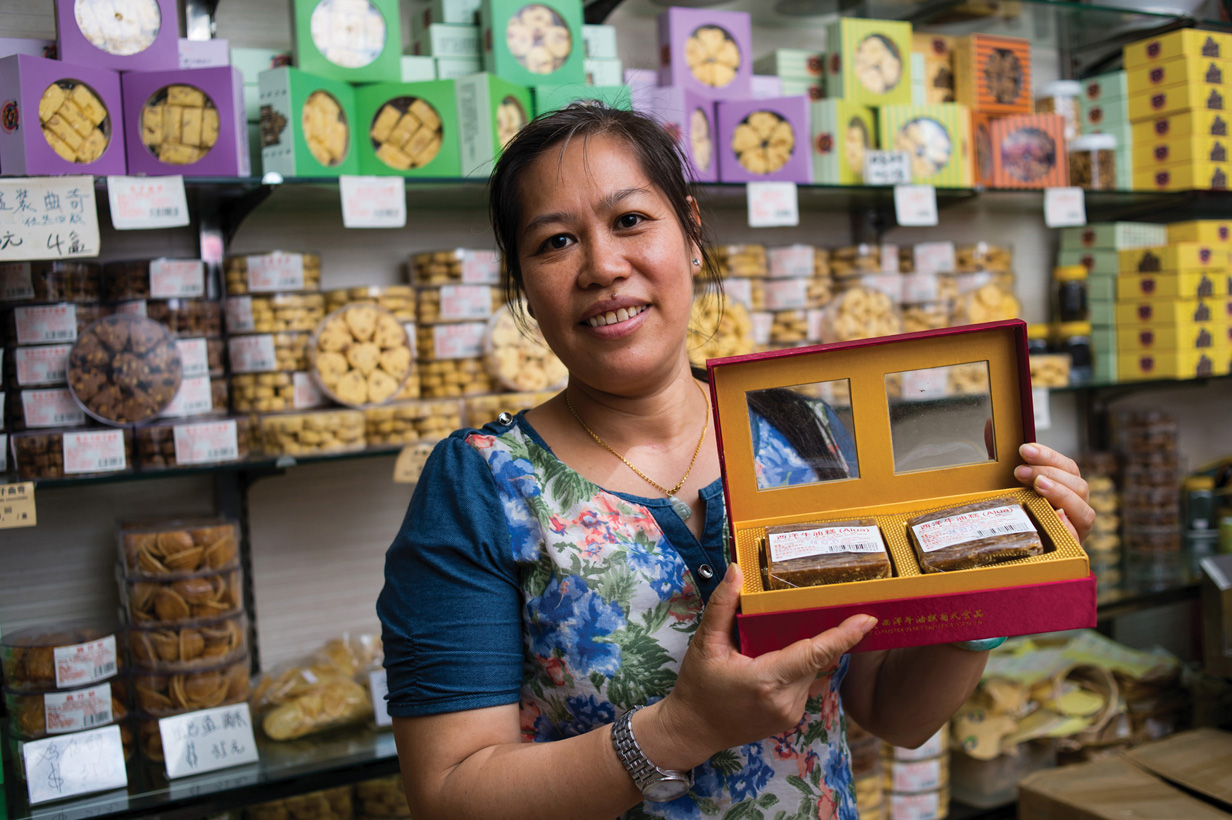 Kam In shop sells a variety of goodies that offer a taste of traditional Macao. Owner Ho Kam In says her recipes are more than a century old